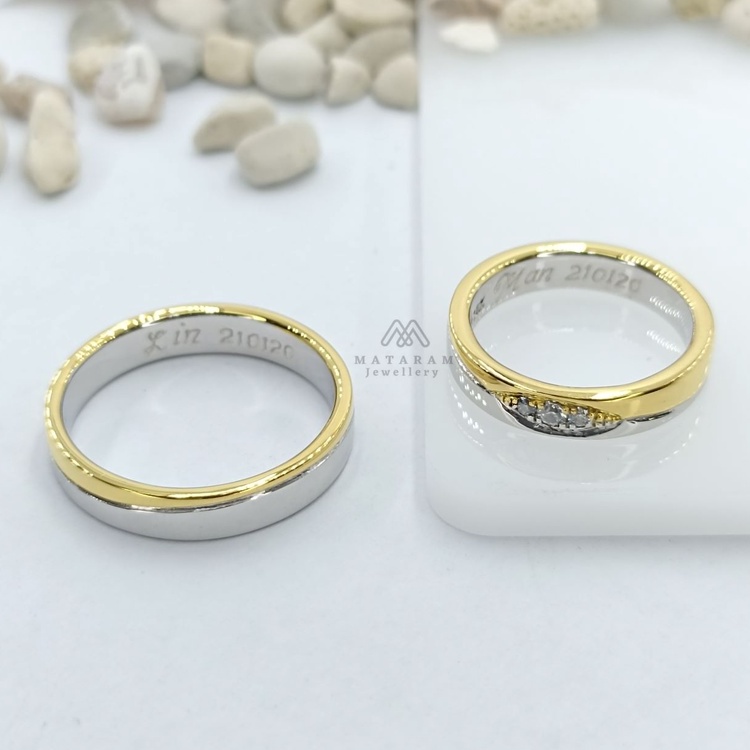 Cincin Kawin Palladium 5% & Emas Putih 40% - Bisa Request Model Cincin - Cincin Tunangan Cincin Nika