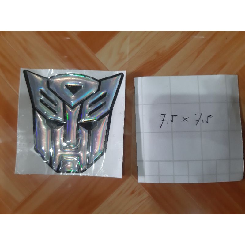 Stiker transformer silver timbul/Emblem