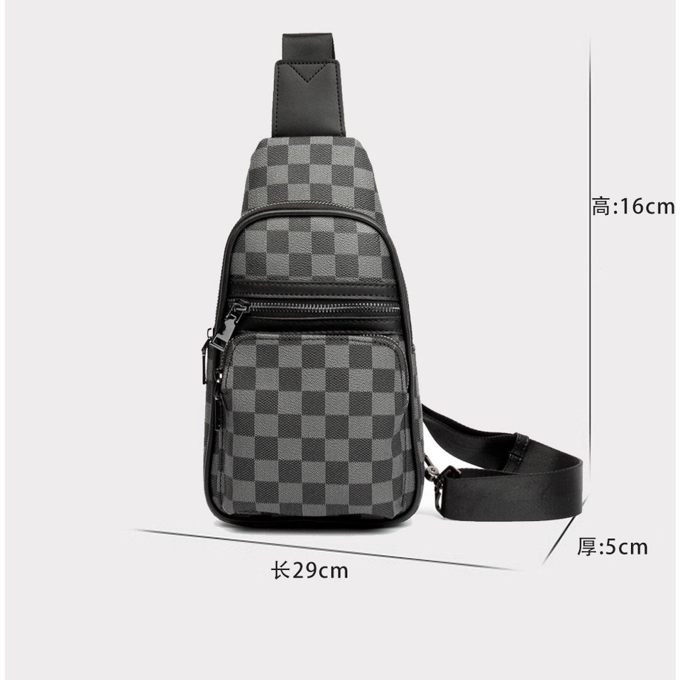 ORIGINAL PREMIUM Y4039 TAS DADA RANSEL TEBAL KULIT PU HIGH GRADE MUAT HP BESAR