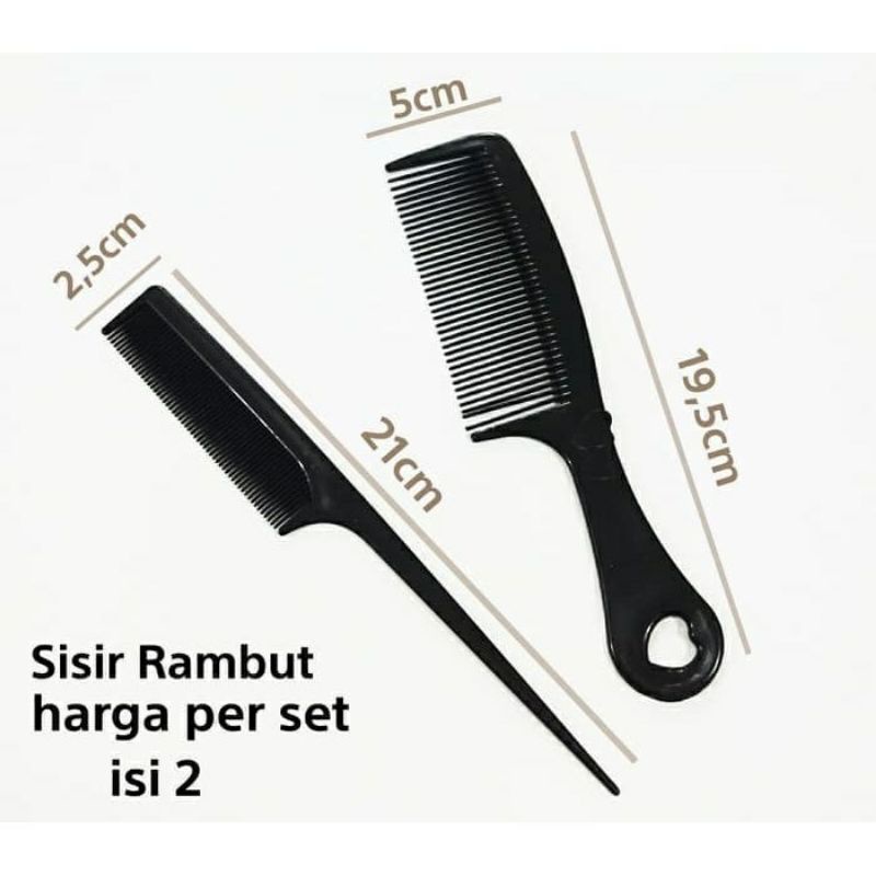 Sisir Hitam Polos Isi 2