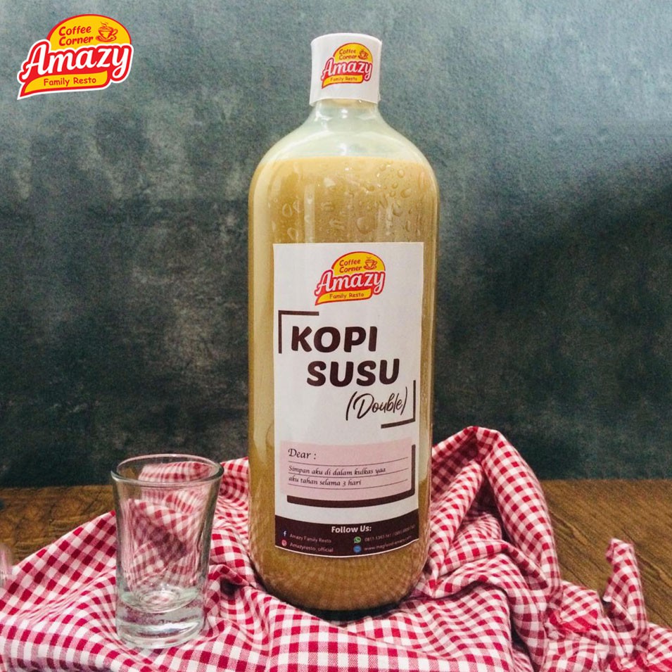 

AMAZY KOPI SUSU KEMASAN 1 LITER BOTOL KACA