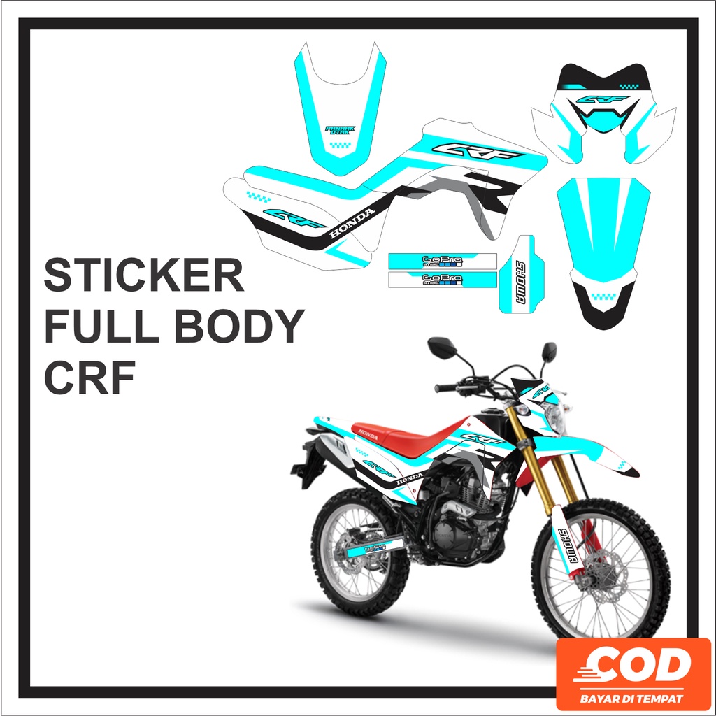 Decal Striping Stiker Variasi DekalMotor CRF 150 L 150L Full Body Putih Tosca