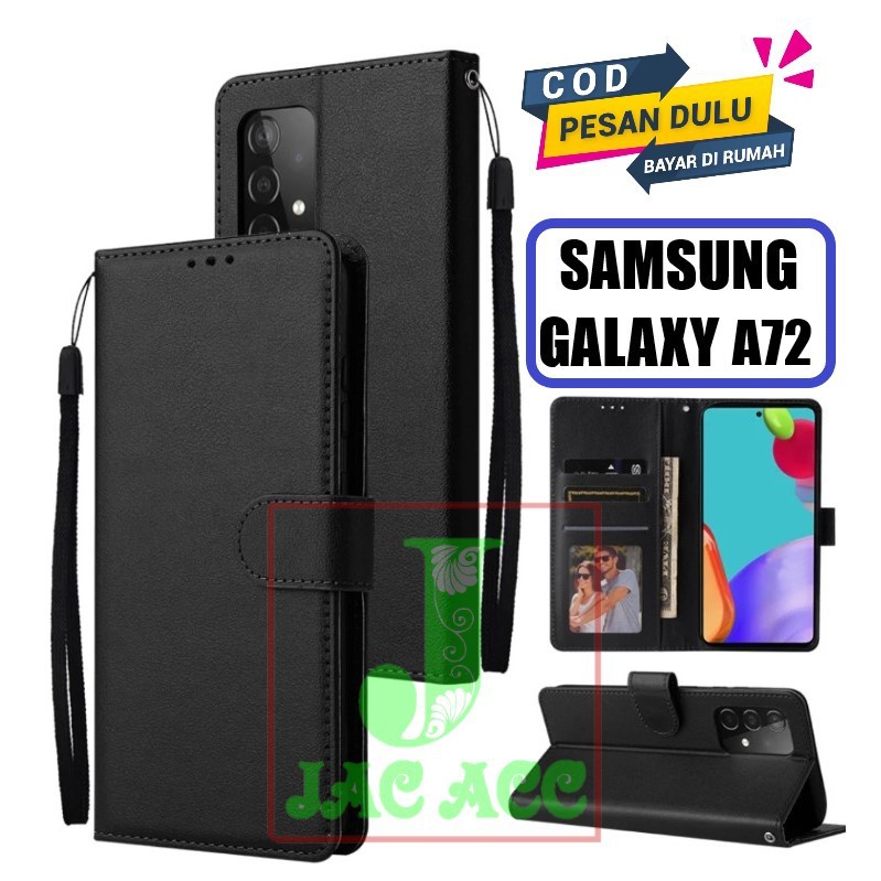 DOMPET HP UNTUK SAMSUNG GALAXY A72 6.7" 2021 LEATHER FLIP CASE SAMSUNG GALAXY A72 6.7" 2021