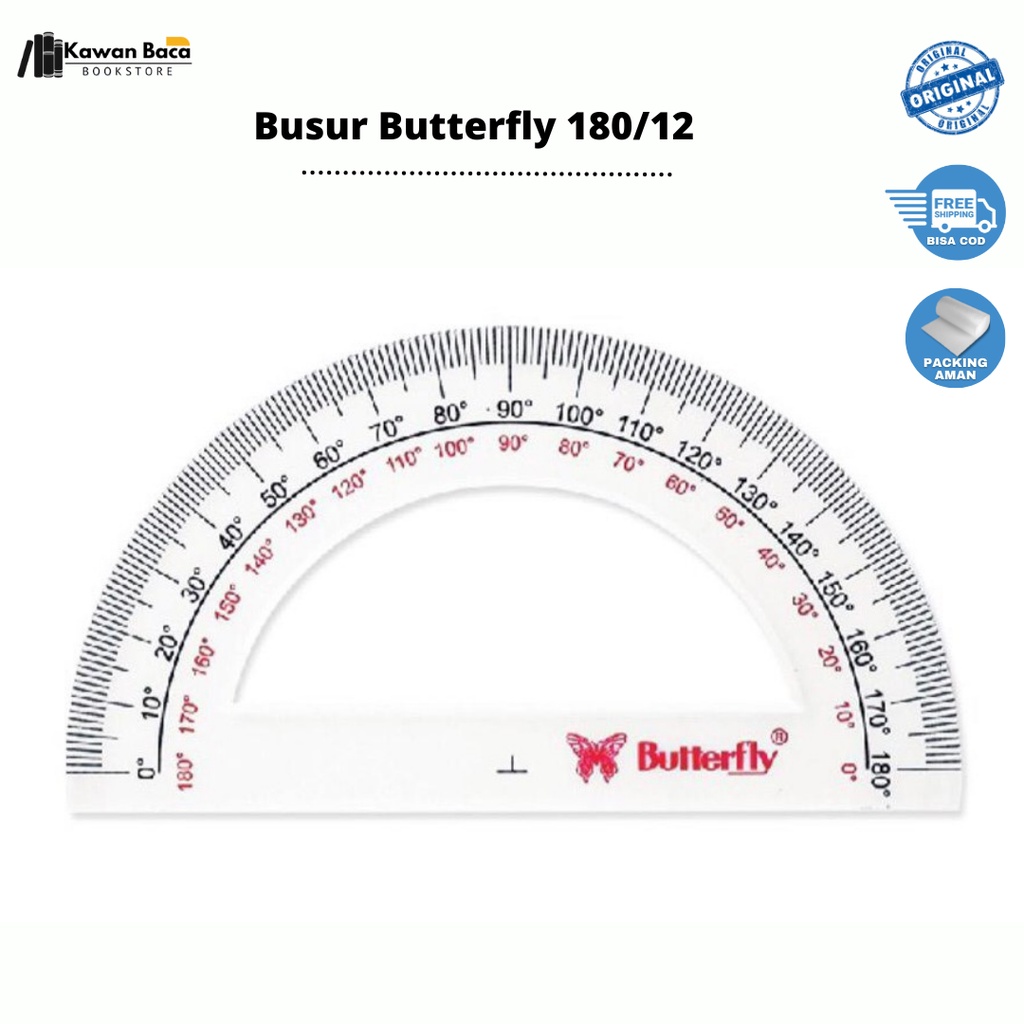 

180/12 CM Busur Derajat / Busur Butterfly / Penggaris Busur