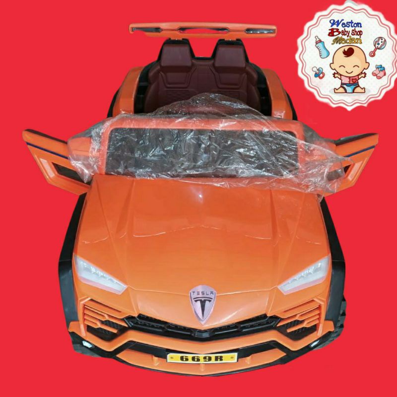 mobil mainan aki anak tesla 12v7ah 4 dinamo aki