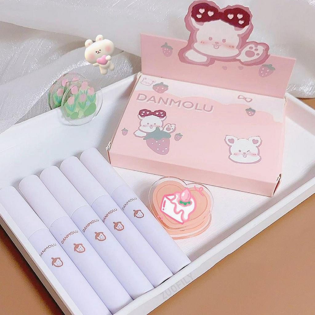 [Per Batang] Lipcream Danmolu Cute Strawberry Bear Lip Glaze Matte