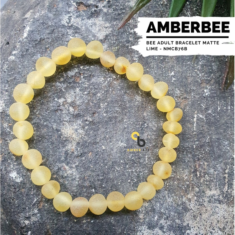 Gelang Amber Dewasa Premium Strechy Lime ABML76 By Amber Bee