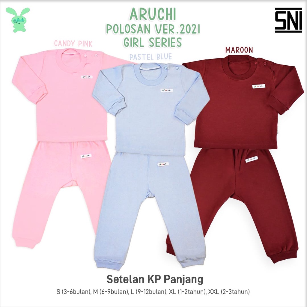 Aruchi Setelan Oblong Panjang Warna Boy / Girl - Aruchi Piyama Anak