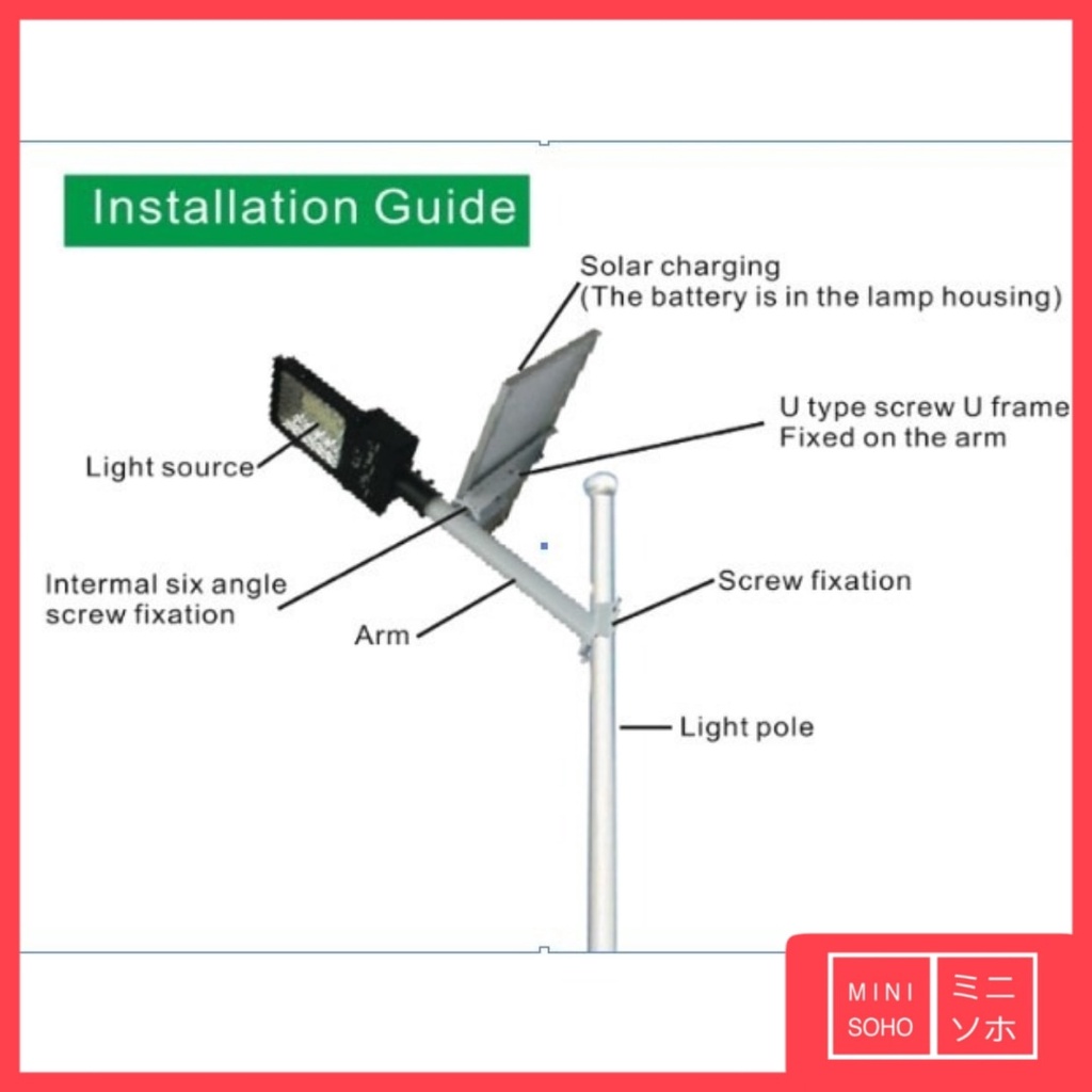 Lampu Jalan Solar Cell Tenaga Surya Matahari 100W Watt Remote Control Remot PJU