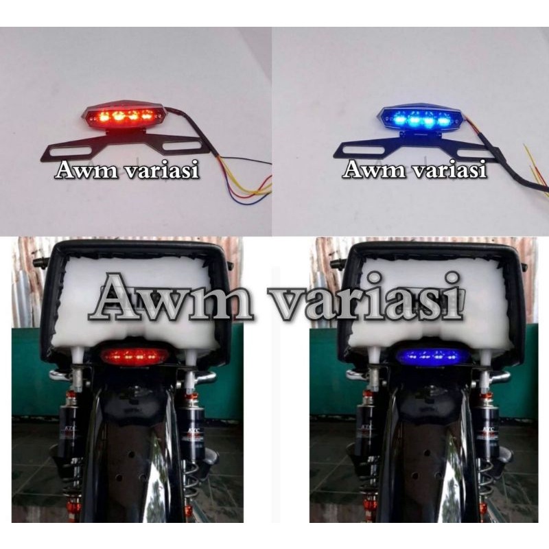 Lampu stop belakang RX KING 3 in 1 set dudukan plat universal rx king cb yb dll / stoplamp RX KING