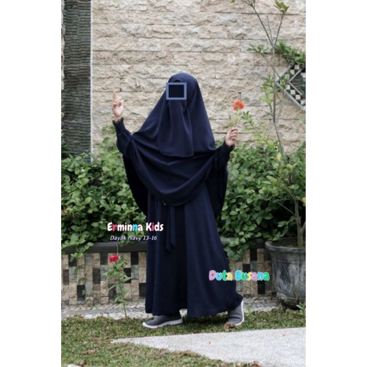 EY- SET GAMIS ANAK EMBOSS USIA 10-13TH KHIMAR SYARI CADAR BAHAN WOLFIS SILKY BY DUTA BUSANA