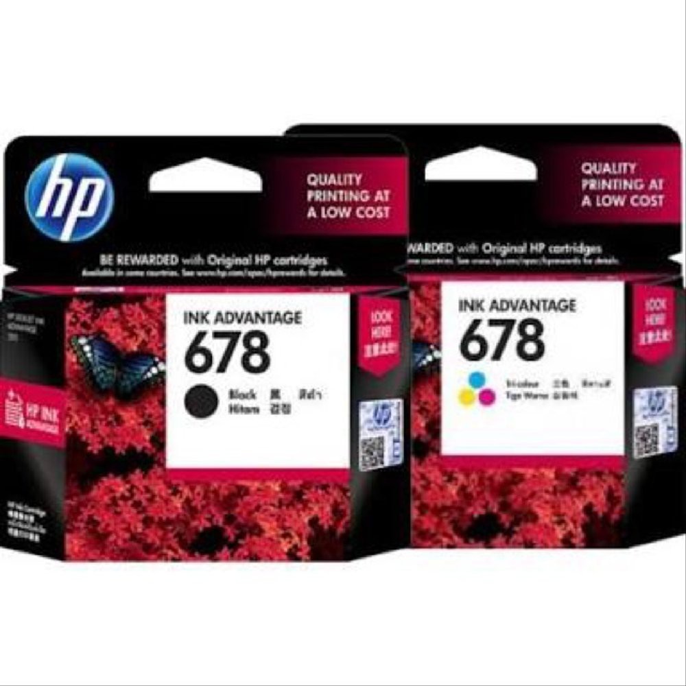 Paket Cartdrige Tinta HP 678 Black &amp; Tricolor Original