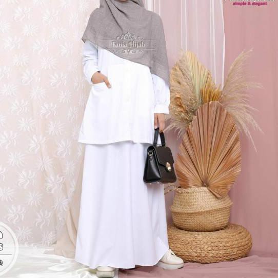 ✢ari» *zdw-253 GAMIS DINAS PNS PDH TOYOBO INARA KHAKI BY FANIA HIJAB ,