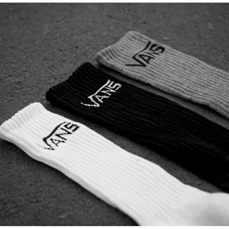 Kaos Kaki Vans Panjang Kaos kaki Vans Pria Wanita Tebal Polos Sport 1 lusin 12psg  Murah