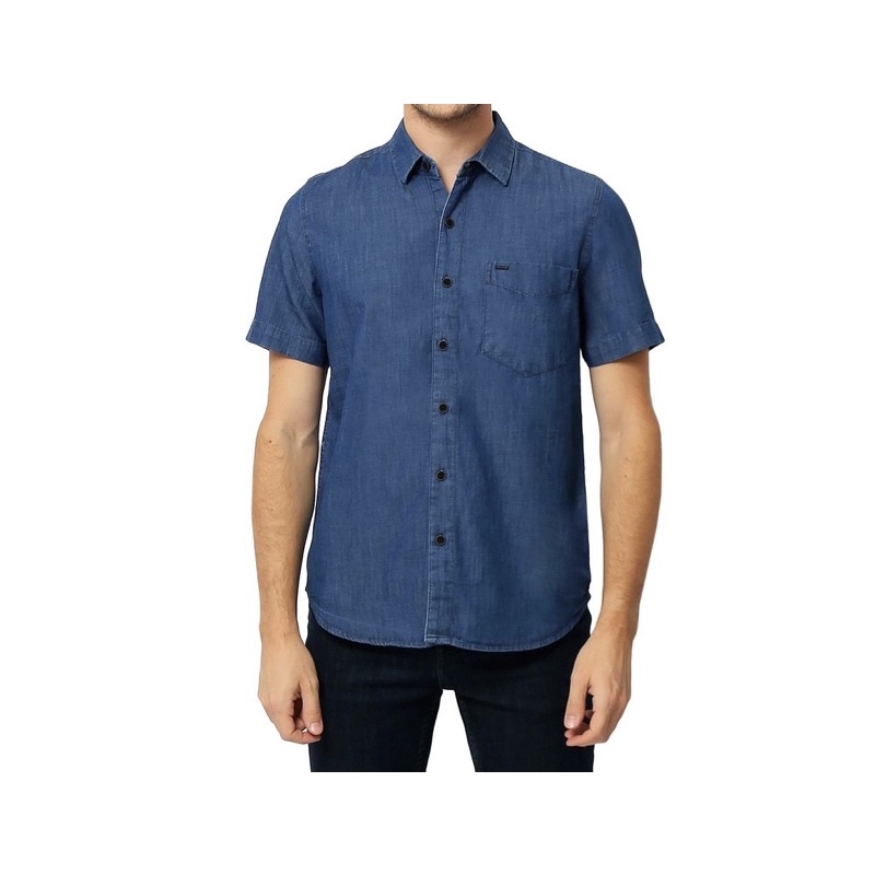 KEMEJA JEANS PRIA LENGAN PENDEK ZG BOSS- STANDARD FIT (Kemeja Longgar bukan yg ketat) kemeja BOSS