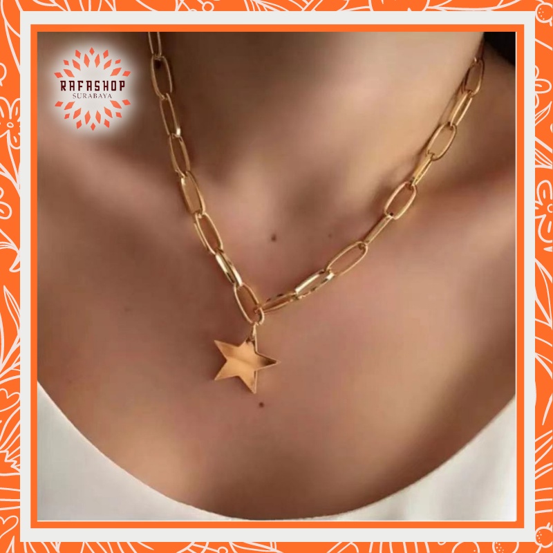 ACC246 KALUNG BINTANG RANTAI BESAR KALUNG WANITA AKSESORIS FASHION 10gr