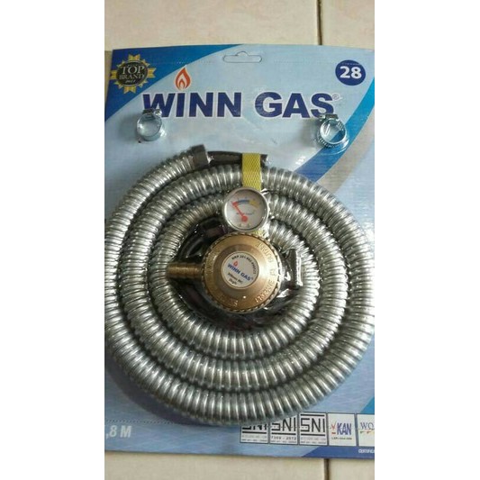 paket selang gas dan kepala regulator winn. gas SNI