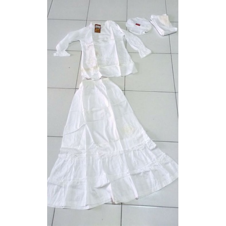 [Cuci Gudang] Baju Ikhrom Putih Anak Perempuan setelan rok Dannis Collection