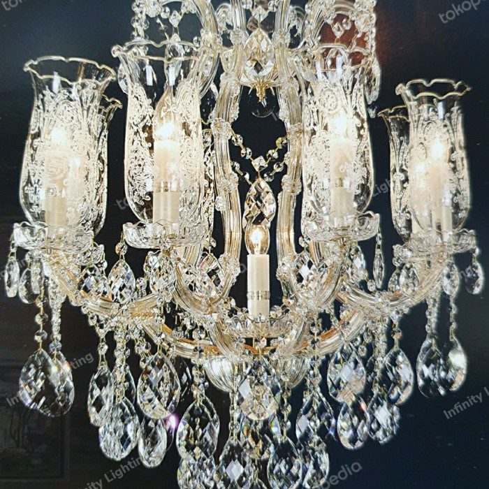 LAMPU GANTUNG CRISTAL LILIN CEKO SEMPRONG 8 LAMPU GOLD/SILVER