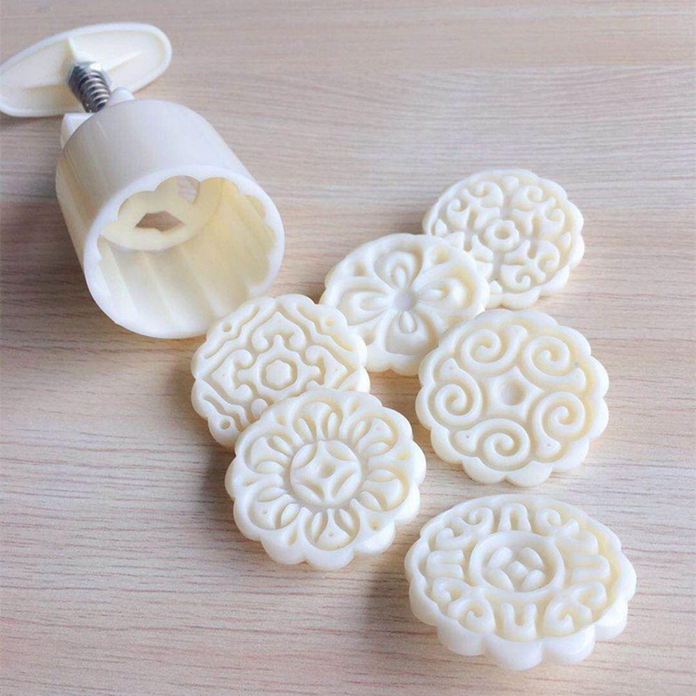 【 ELEGANT 】 Cetakan Kue Bulan Bentuk Bunga 50g Plunger Kue Alat Pastry Gadget Dapur Mooncake Baking Cookie Press