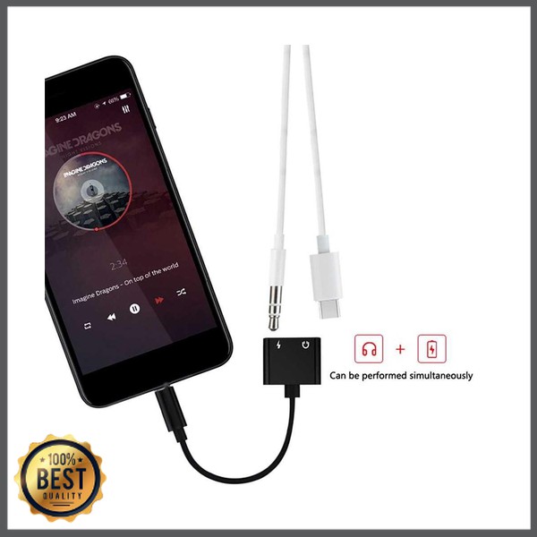 TG-KK125 Adapter USB Type C to AUX 3.5mm Headphone + USB Type C - W1O33