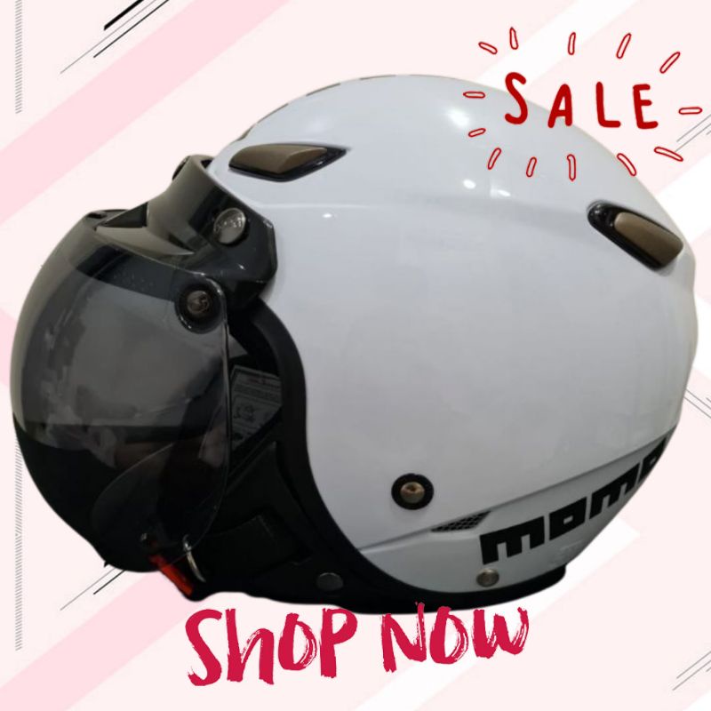 Helm JPN kawai momo Putih Gloss kaca bogo