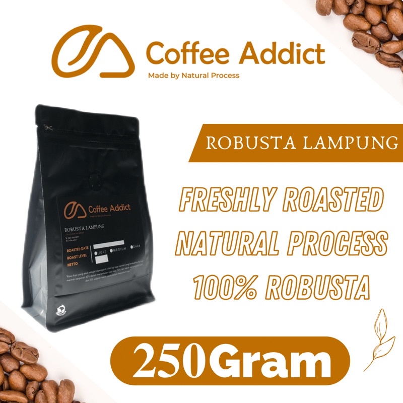 

Roasted Bean / Bubuk Kopi Robusta Lampung (Natural Process) - 250 Gram