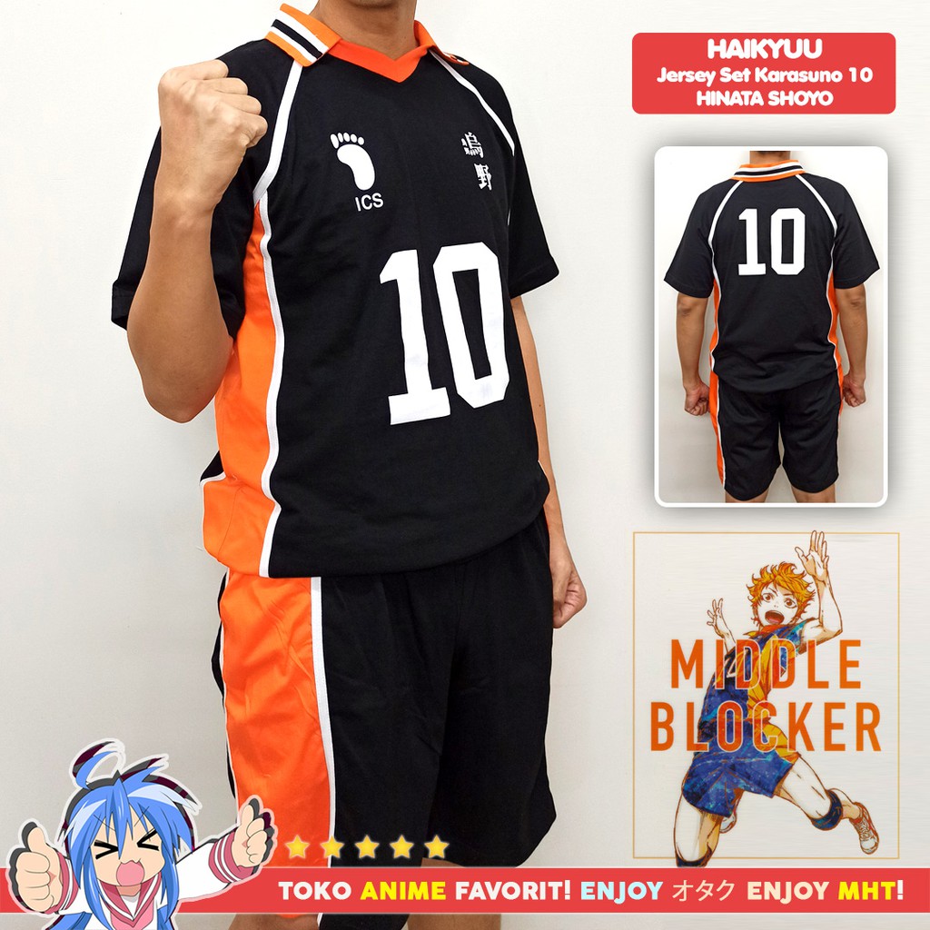 Haikyuu Karasuno Jersey No. 10 : Hinata Shoyo Kostum Cosplay