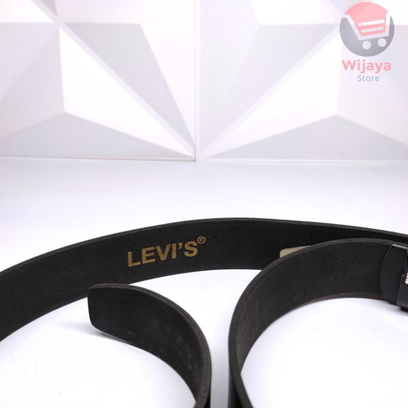 LEVI'S 501 Ikat Pinggang Kulit Asli Premium - Levis Since Original Sabuk Pria dengan Gesper Pendeng [D005]