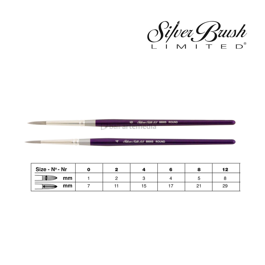 Silver Brush Silk 88 - Round 8800S