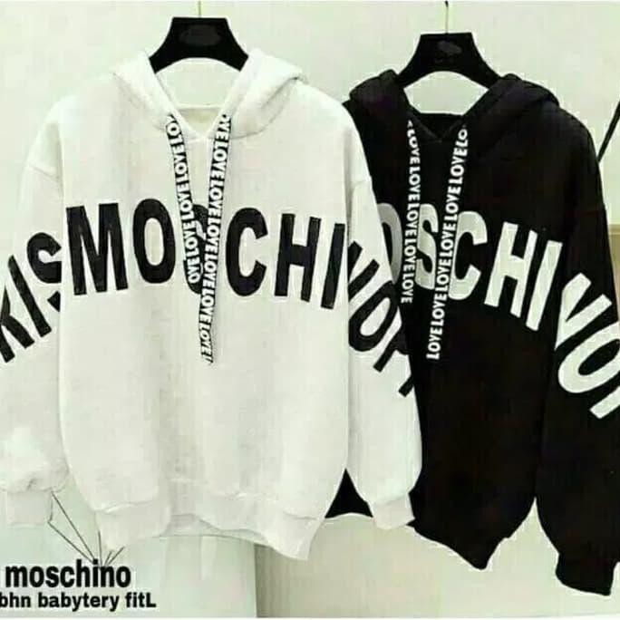 Barang Berkualitas sweater wanita kekinian/baju atasan/jaket sweater hoodie moschino tali PROMO