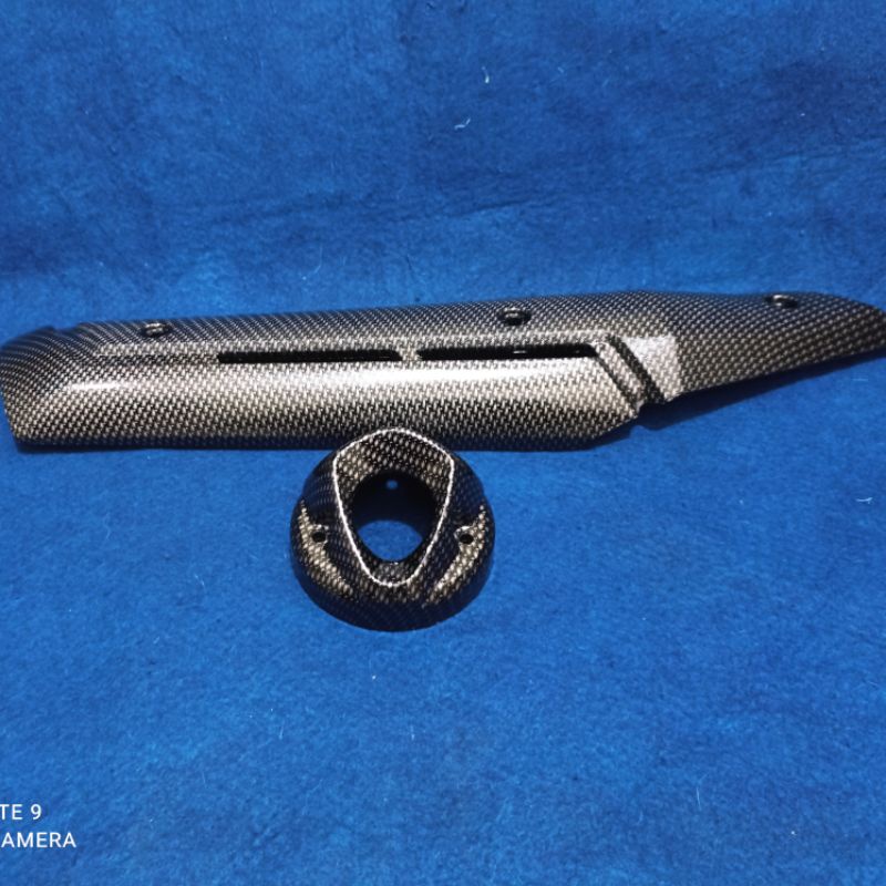 paketan carbon Tutup-Tameng-Cover Ujung-Moncong Knalpot Vixion New NVA-NVL-VXN 150 karbon-1