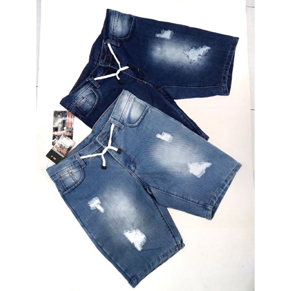 Celana Jeans Pendek Sobek Ripped Pria Bahan Non Sreet Size 27-32