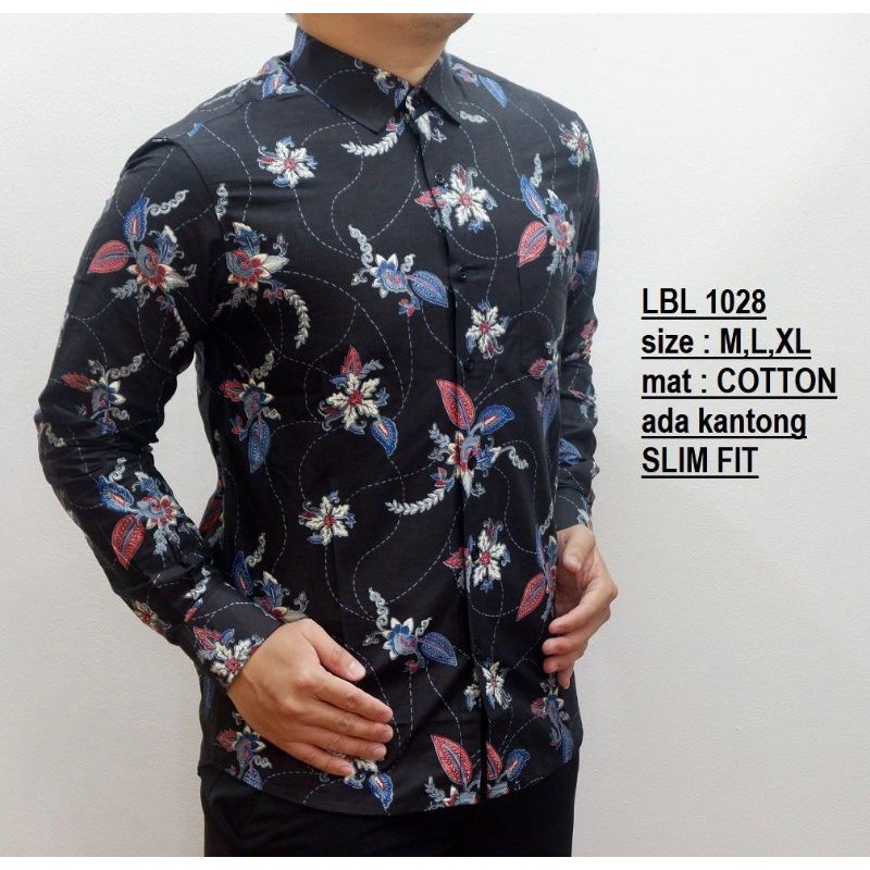 BAJU BATIK PRIA SLIM FIT | KEMEJA BATIK PRIA LENGAN PANJANG LBL 966