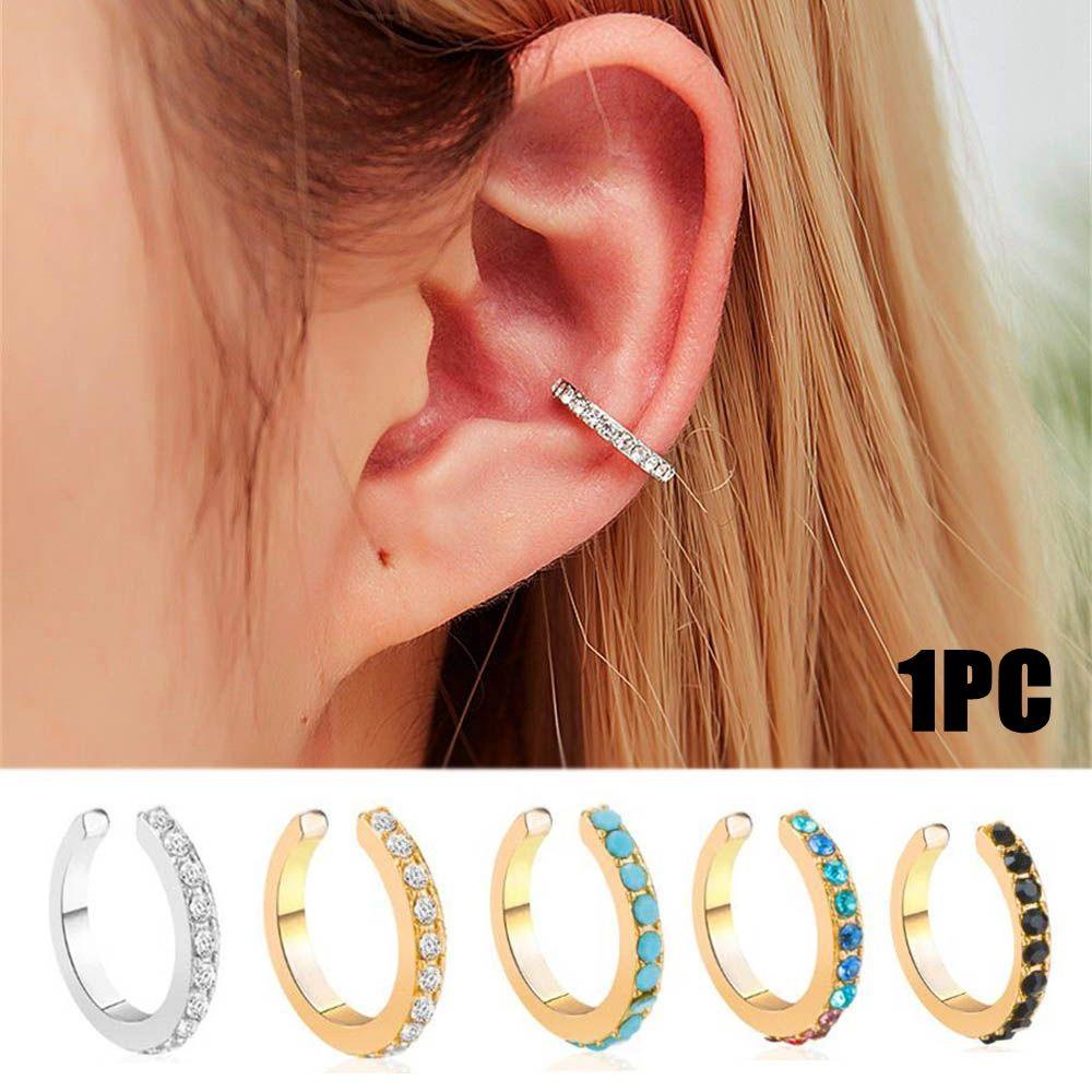 Lily 1PC CZ Cuff Anting Wanita Pria Fashion Hadiah Klip Telinga Perhiasan Tanpa Tindik Lingkaran Telinga Cuff