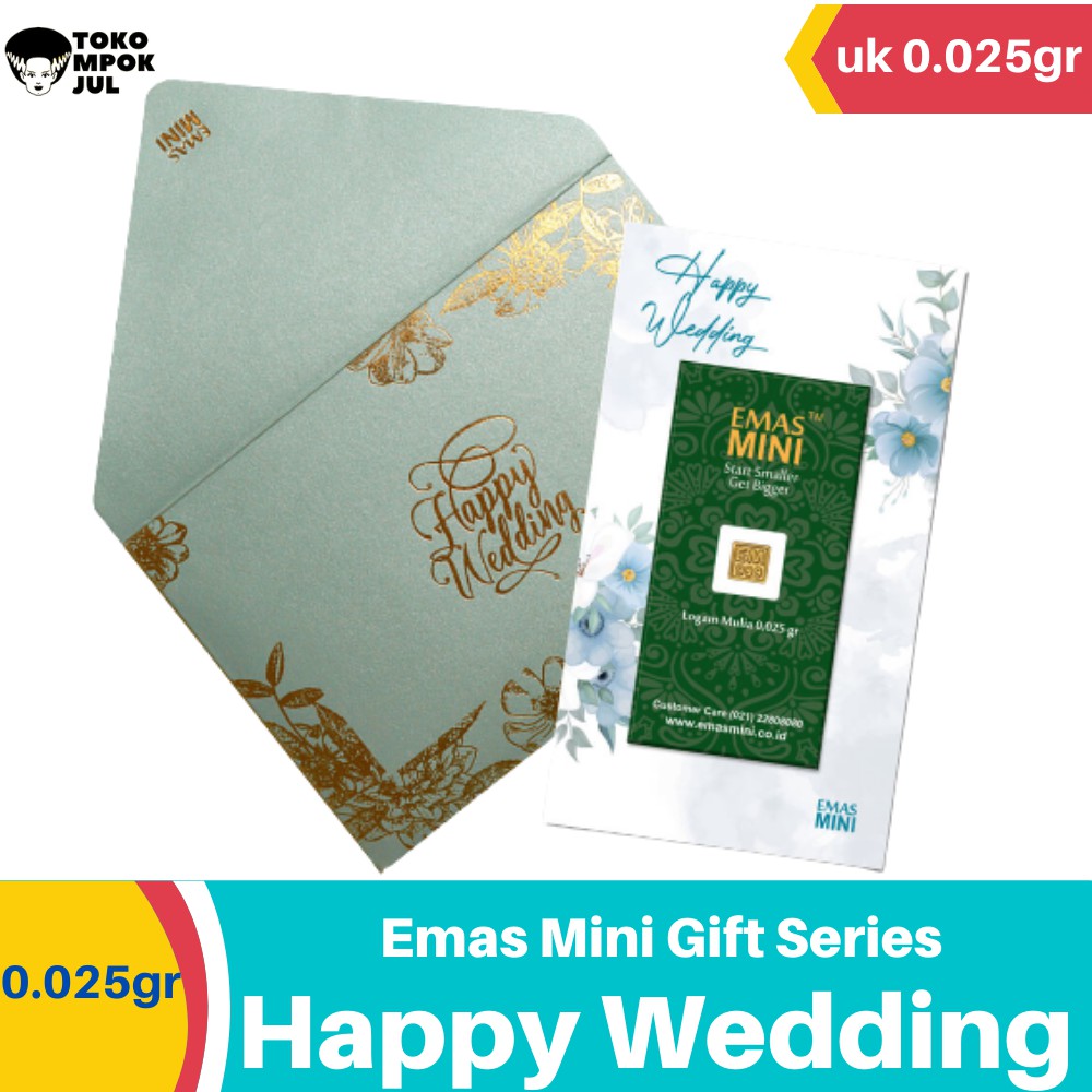 Emas Mini 0.025 Gram Happy Wedding / Logam Mulia 0,025Gram Gift Series Happy Wedding Kado Pernikahan