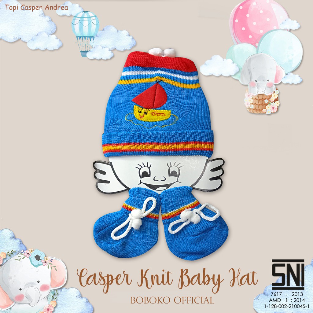 Topi Bayi Newborn Rajut Casper 0-6 bulan