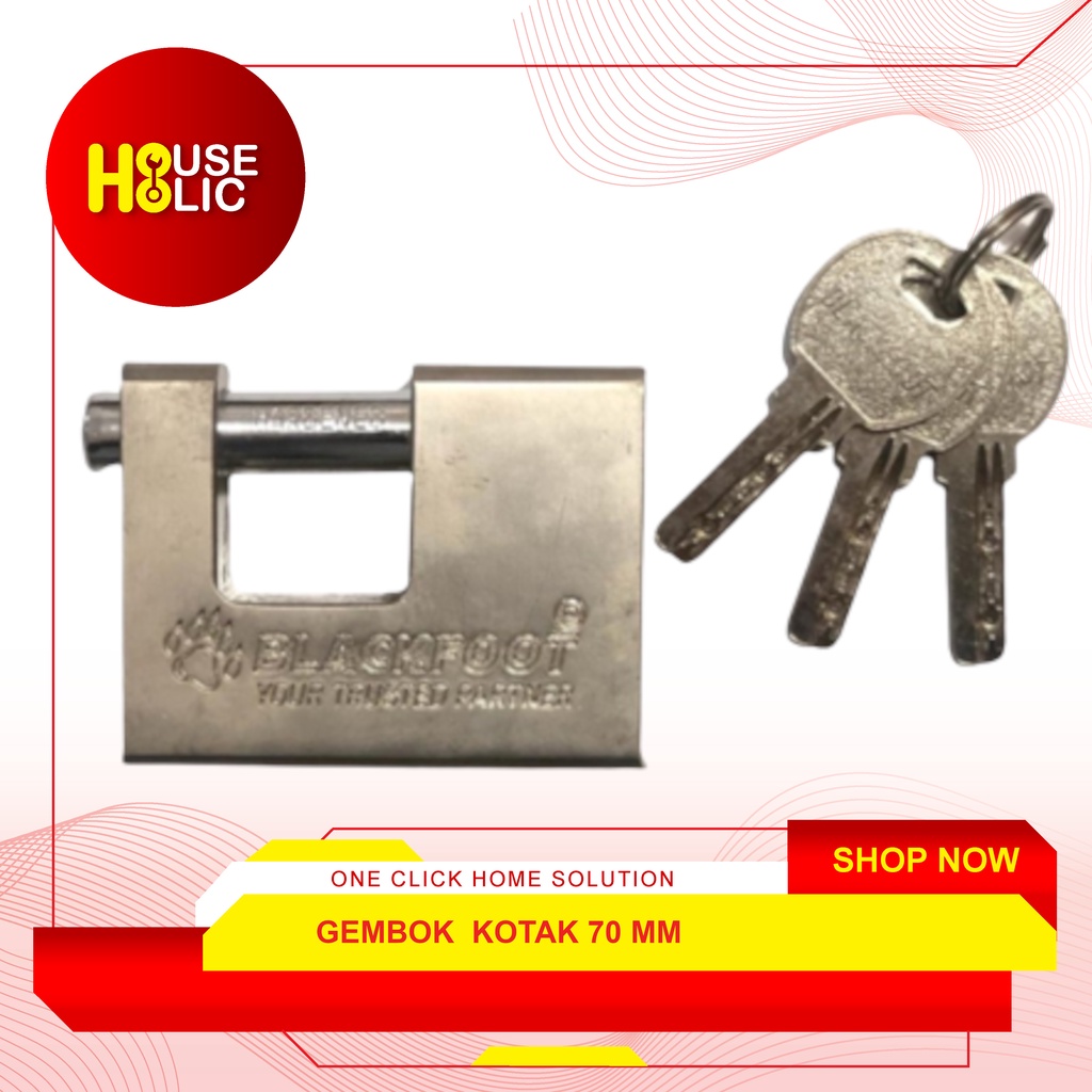 Gembok Rumah Pagar Segi Kotak 70 84 MM Weather Proof Rectangul Padlock