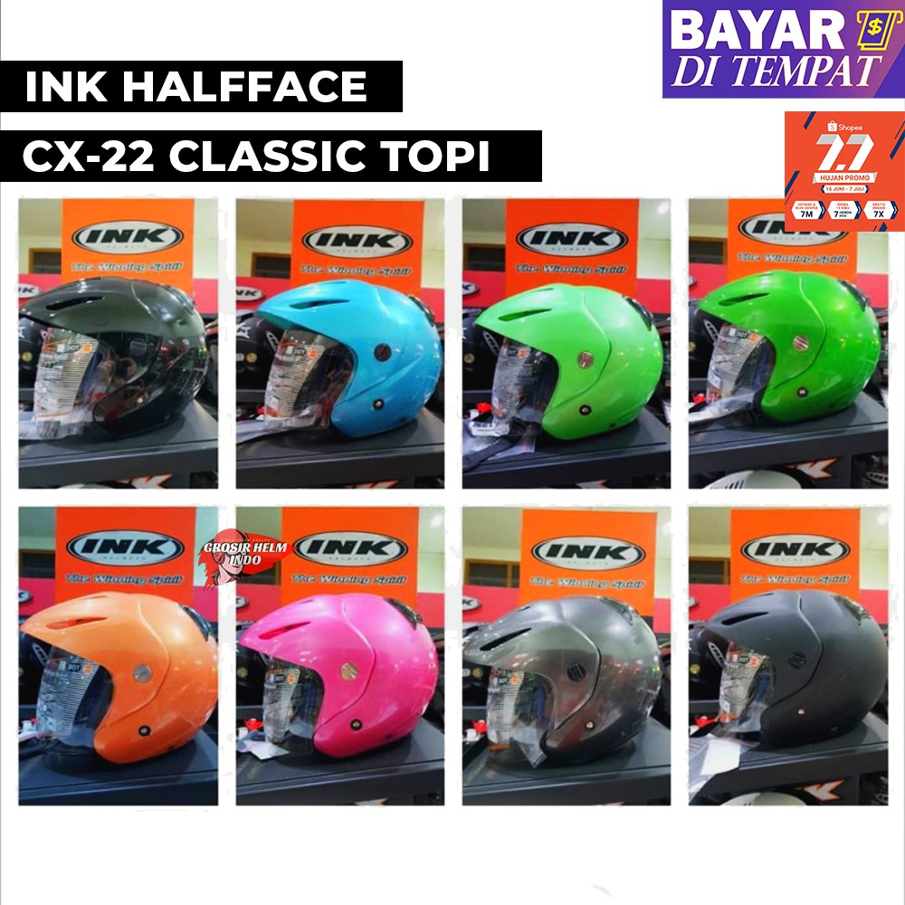 HELM INK CX 22 CLASSIC ORIGINAL HELM INK HALFFACE INK CX22 INK TOPI CLASSIC ORIGINAL - GARANSI ORI