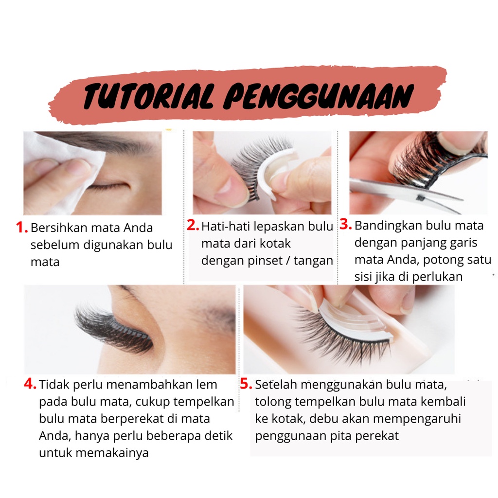 BULU MATA MAGNET 3 PASANG MAGNETIC EYELASH NATURAL 1 SET EYELINER 3D EYELASHES BULUMATA MURAH