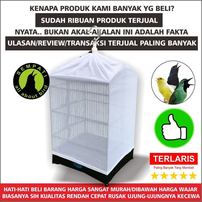 DS319 KERODONG KRODONG SANGKAR KANDANG BURUNG KOTAK TRANSPARAN 123