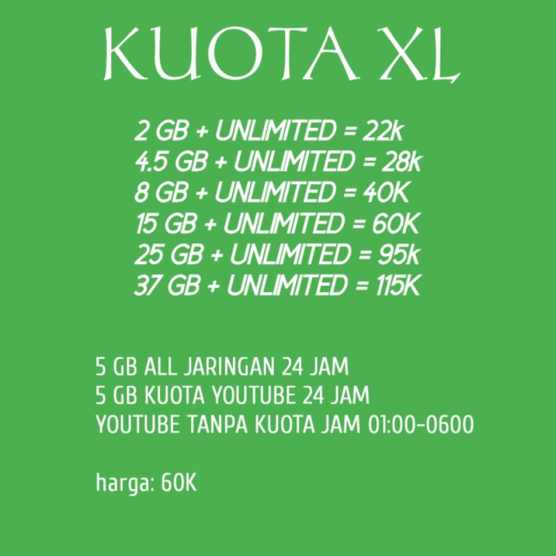 kuota xl promo