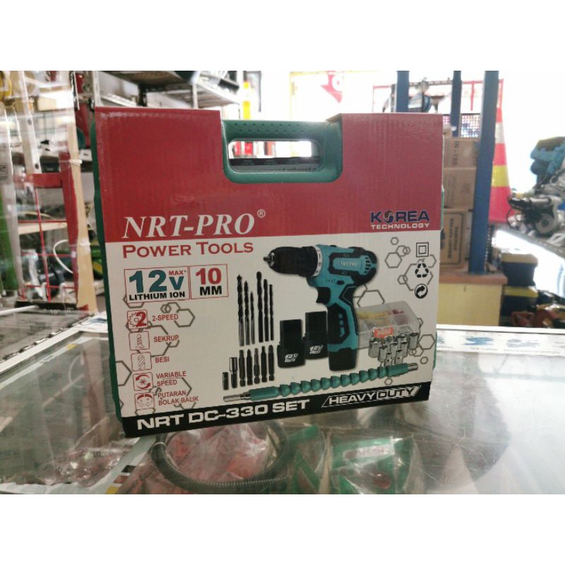 Mesin Bor Cordless 10mm NRT PRO DC 330 SET / NRT-PRO DC330 SET 10 mm