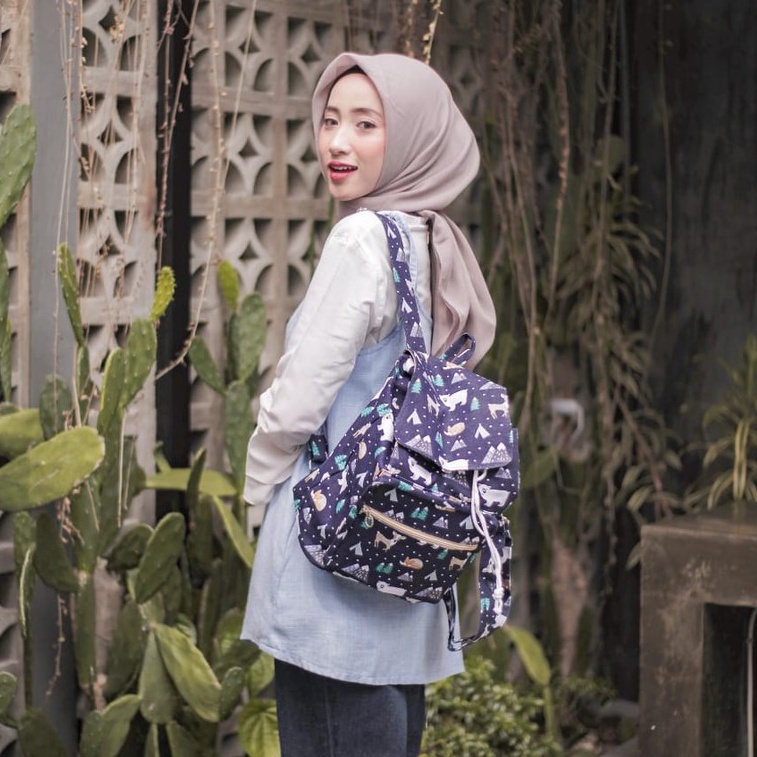 TAS RANSEL SERUT ALASKA // taskanvasbdg - tas kanvas ransel wanita - tas gendong sekolah remaja perempuan cewek lucu