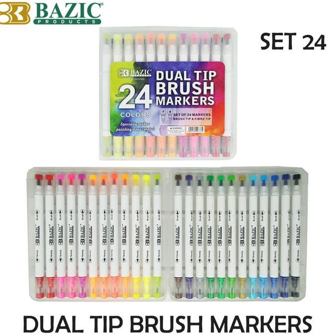 

Terbaru BAZIC Dual Tip Brush Pen Set 24 Colors