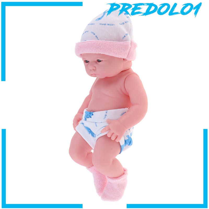 (Predolo1) Mainan Boneka Bayi Newborn Realistis 25cm Bahan Vinyl Lembut Dengan Pakaian Pink