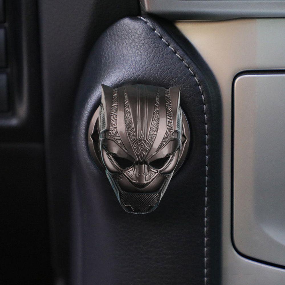 Agustina Black Panther Auto Interior Dekorasi Tombol Start Hias Mobil Decorative 3D Sticker Zinc alloy Start Stop Button Pelindung