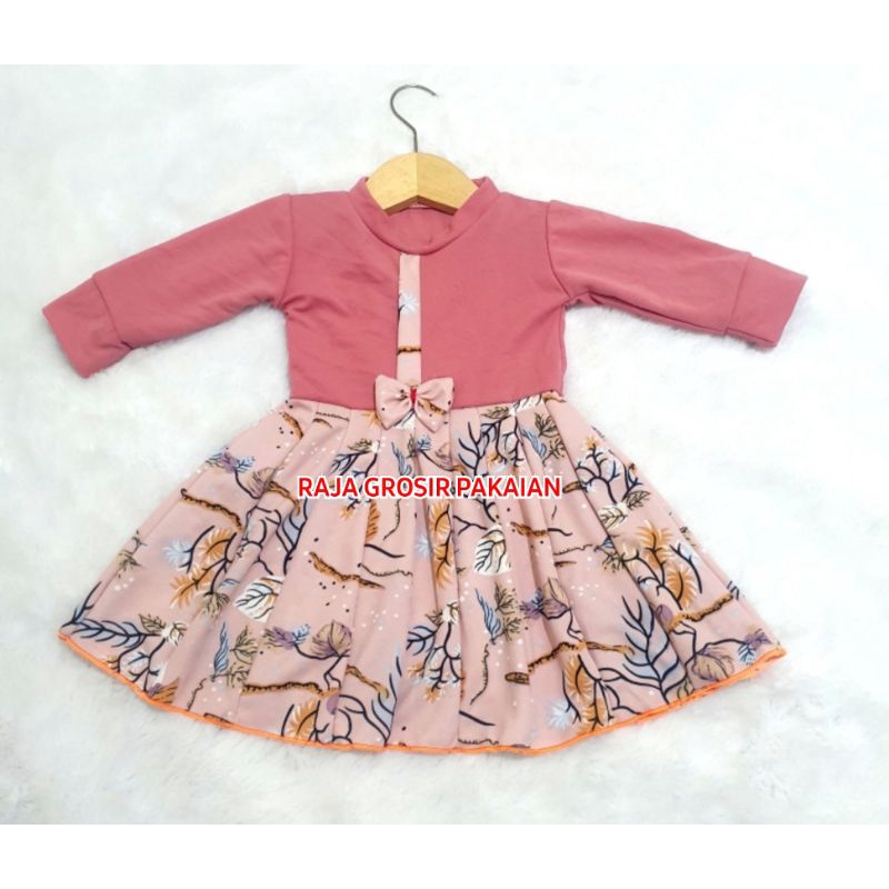 Baju Dress Anak Valencia 1-7 Thn / Dress Anak Lengan Panjang Dress Pesta Anak Murah