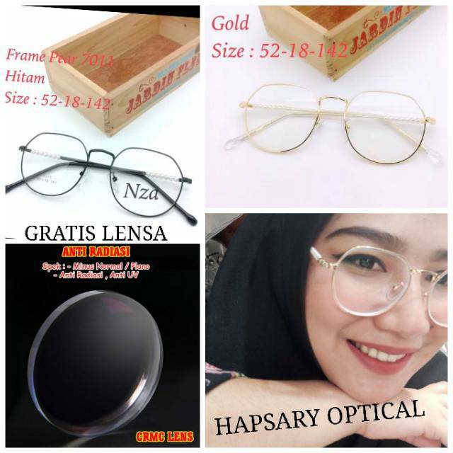 Frame Kacamata Wanita, Kaca mata Minus, Kacamata Anti Radiasi, Kaca mata Trendy, Kacamata New PEART