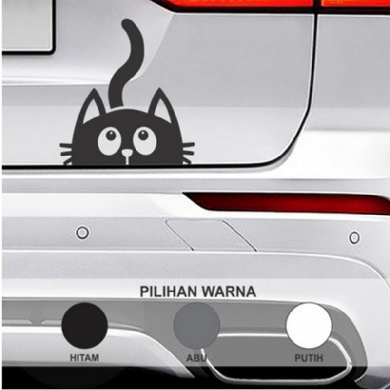 stiker mobil Sticker animasi kucing lucu